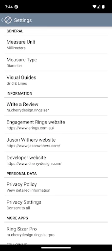 Ring Sizer by Jason Withers © screenshot