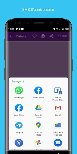 SMS Anniversaire 2025 screenshot