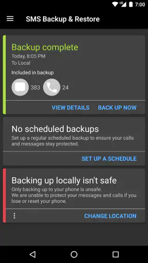 SMS Backup & Restore screenshot