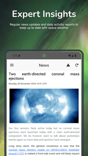 SpaceWeatherLive screenshot