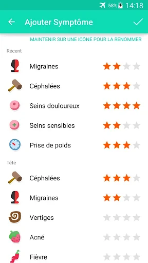 Suivi des règles et ovulation screenshot