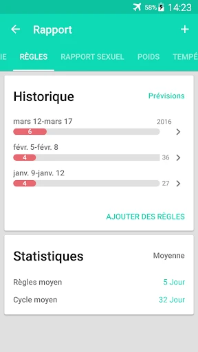 Suivi des règles et ovulation screenshot
