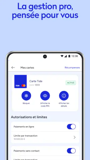 Tide: compte pro en ligne screenshot