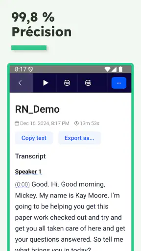 Transcrire Audio en Texte screenshot
