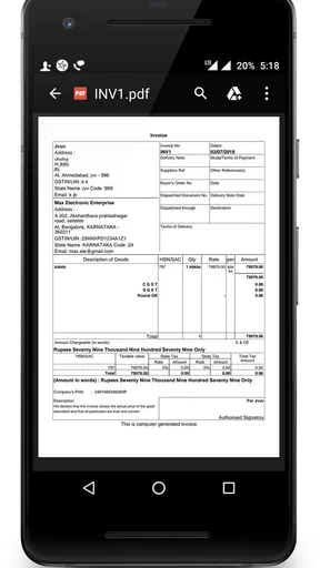 Tally Invoice GST Billing App screenshot