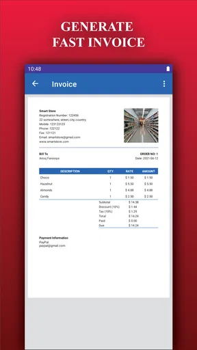 Store Manager: stock and sales screenshot