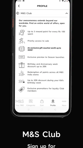 M&S India screenshot