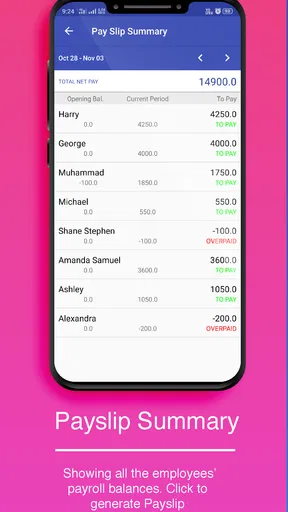 Wage Plus Payroll : Attendance screenshot
