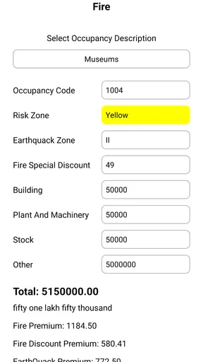 Motor Insurance Calculator screenshot