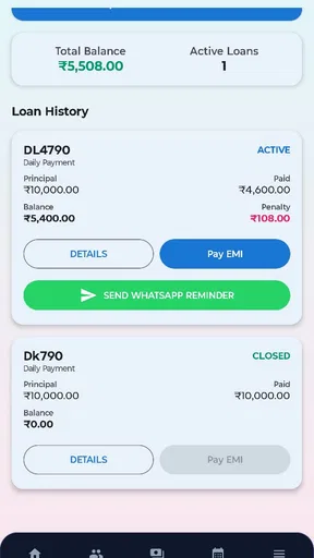 Daily weekly Cash Collections screenshot
