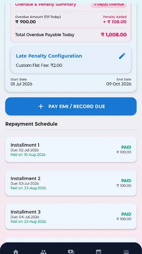 Daily weekly Cash Collections screenshot