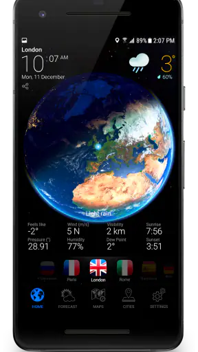 3D EARTH PRO - local forecast screenshot