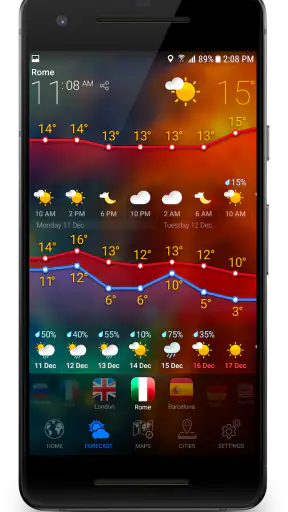 3D EARTH PRO - local forecast screenshot