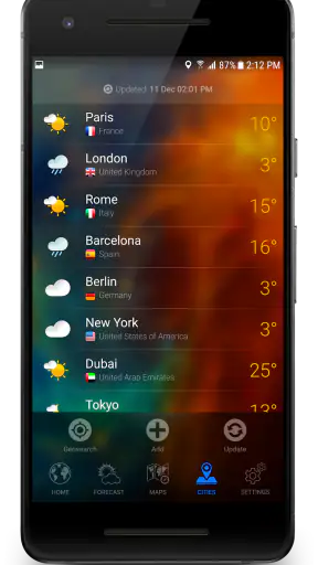 3D EARTH PRO - local forecast screenshot