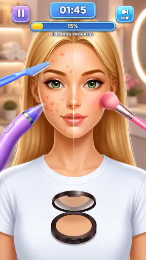 ASMR स्किनकेयर परफेक्ट मेकअप screenshot