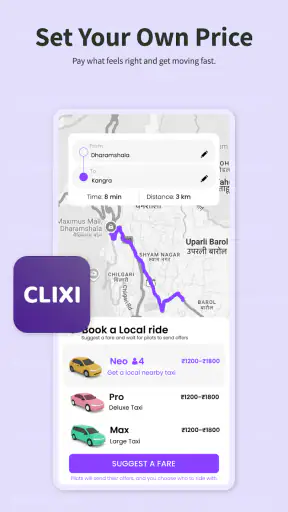 Clixi – Book Rides & Set Fare screenshot