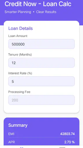 Credit Now - Loan Calc screenshot