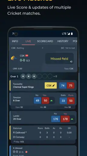 Cricket Exchange Live Line screenshot