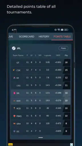 Cricket Exchange Live Line screenshot