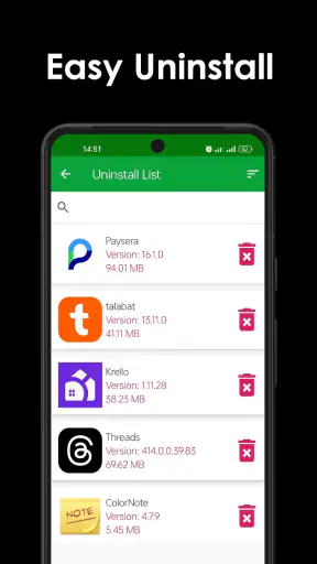 Delete apps - Uninstall apps screenshot
