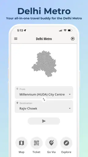 Delhi Metro Route Map screenshot