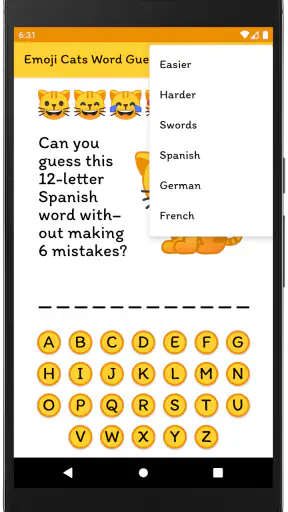 Emoji Cats Word Guess screenshot
