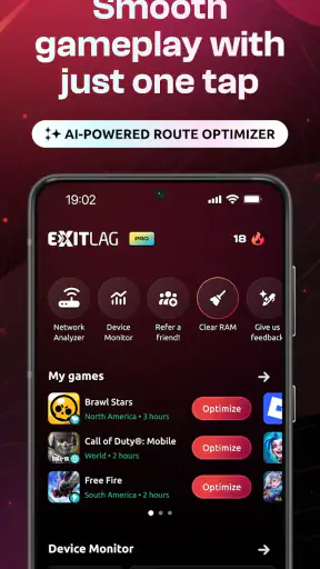 ExitLag: Fix Ping Mobile & Lag screenshot