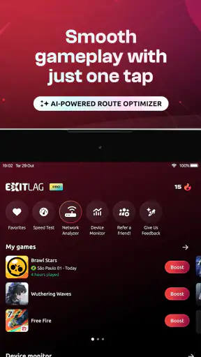 ExitLag: Fix Ping Mobile & Lag screenshot