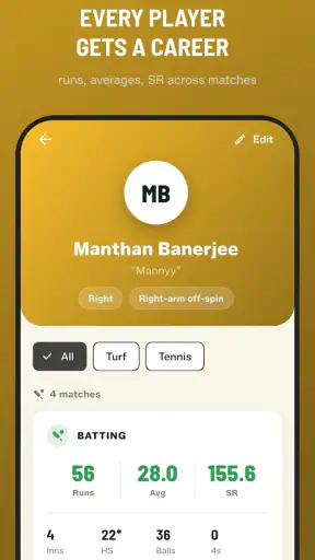 GULLY CRIX - क्रिकेट स्कोर App screenshot