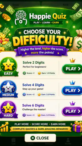 Happie Quiz: Play Earn Rewards screenshot