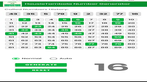 Housie Number Generator screenshot