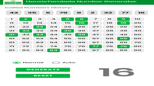 Housie Number Generator screenshot