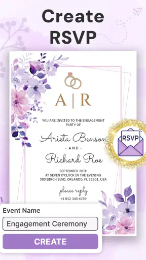 Invitation Card Maker + RSVP screenshot