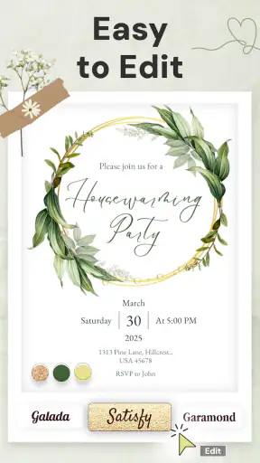 Invitation Card Maker + RSVP screenshot