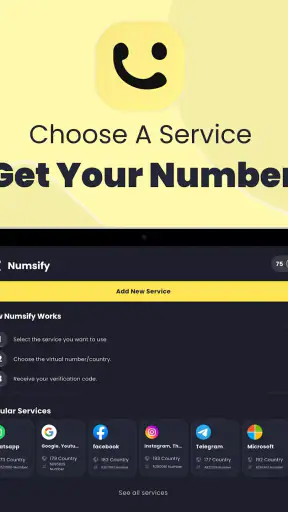 Numsify: वर्चुअल नंबर & SMS screenshot