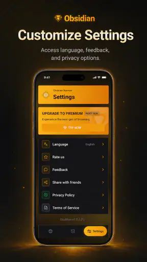 Obsidian: Private Browser screenshot