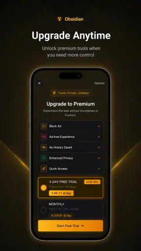 Obsidian: Private Browser screenshot