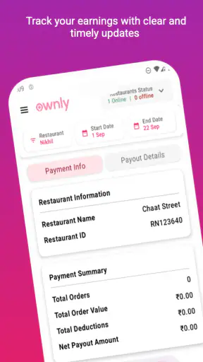 Ownly Restaurant Partner screenshot