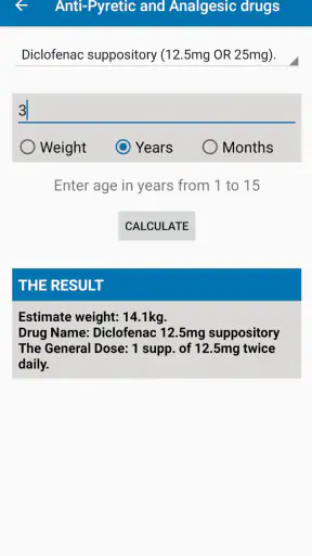 Pediatric Dose Calculator screenshot