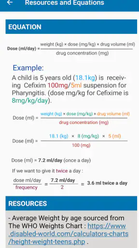Pediatric Dose Calculator screenshot