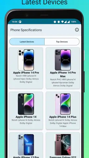 Phone Specification screenshot