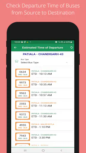 PRTC Bus Time Table screenshot