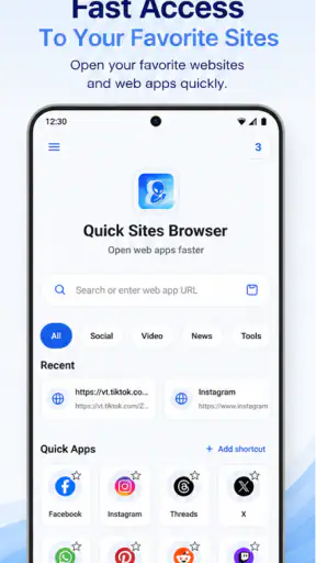 Quick Sites Browser screenshot