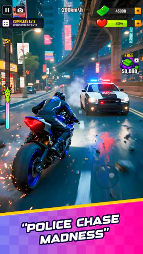 Rush Bike 3D: बाइक रेसिंग गेम screenshot