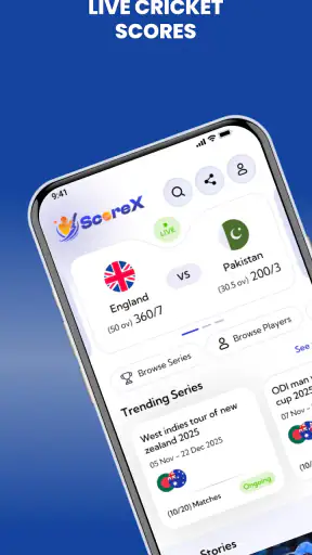 ScoreX - Live Cricket Scores screenshot
