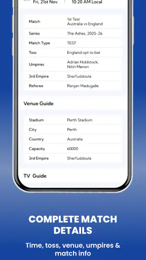 ScoreX - Live Cricket Scores screenshot