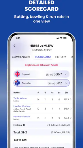 ScoreX - Live Cricket Scores screenshot