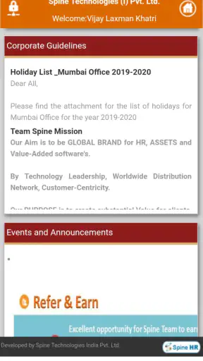 SpineHR screenshot
