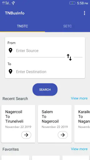 TN Bus Info-TNSTC Bus timings screenshot