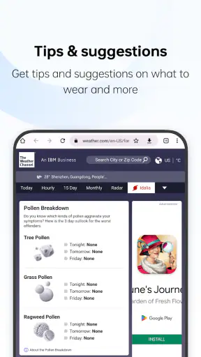 WeatherService screenshot